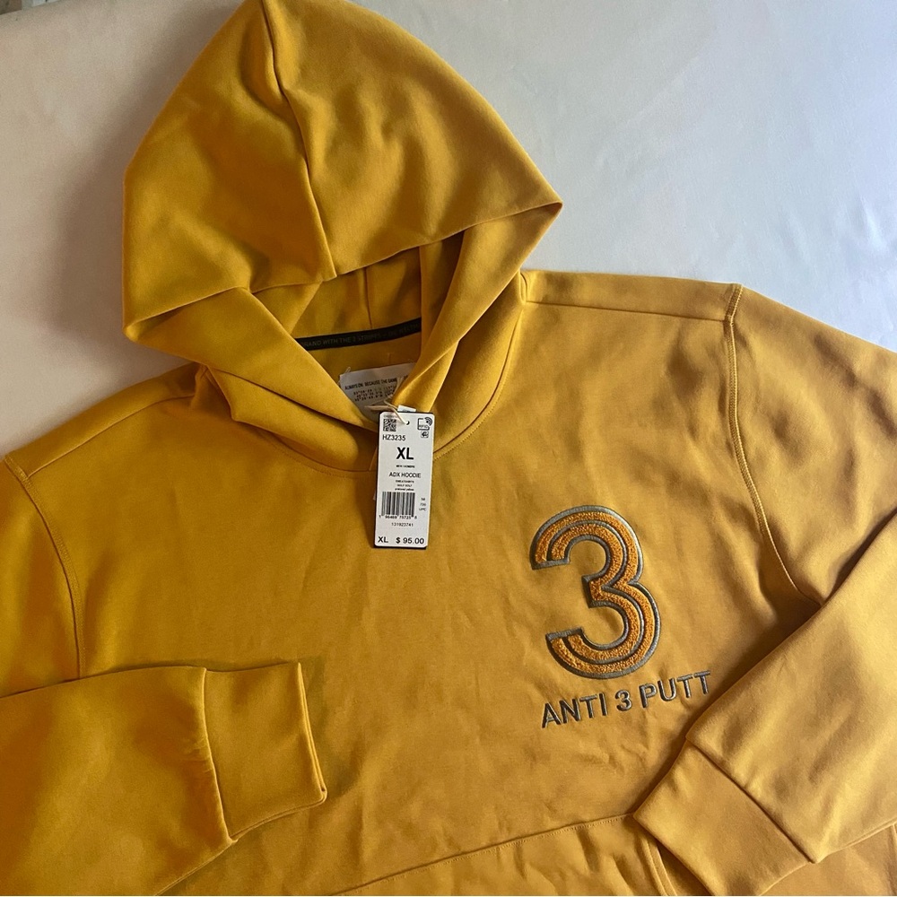 Adidas Anti 3-Putt Hoodie Mens XL Relaxed Adicross Golf Preloved Yellow …